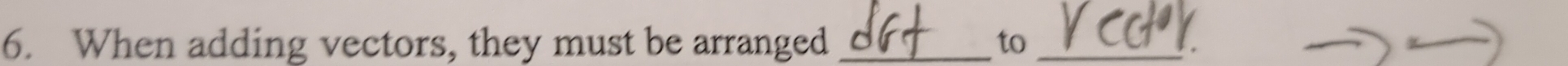 When adding vectors, they must be arranged _to_