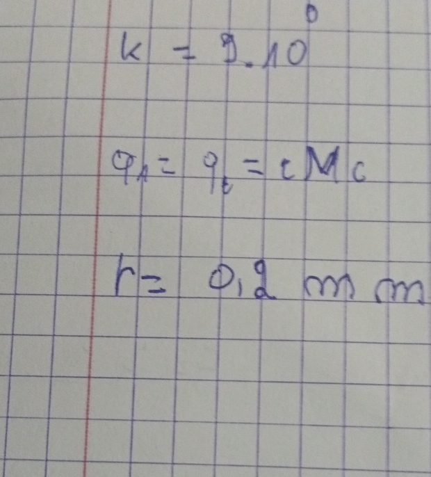 k=9.10°
q_A=q_B=cM_C
r=0.2mm