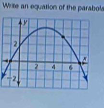 Write an equation of the parabola 
-