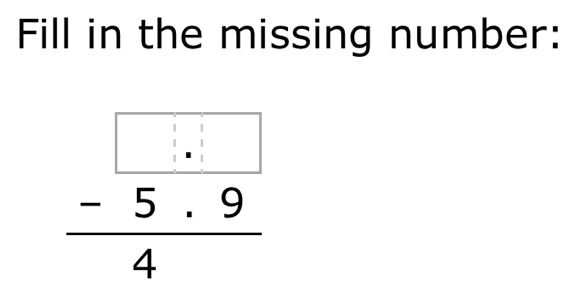 Fill in the missing number:
beginarrayr □  -5.9 hline 4endarray