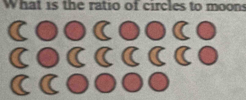 What is the ratio of circles to moons 
a