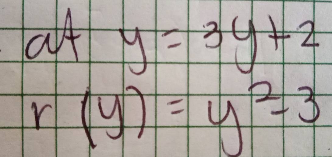 af y=3y+2
r(y)=y^2-3