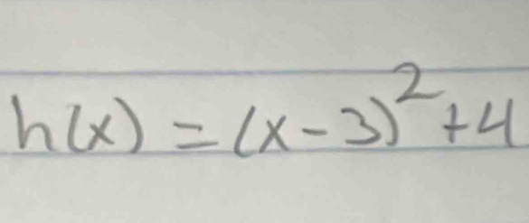 h(x)=(x-3)^2+4