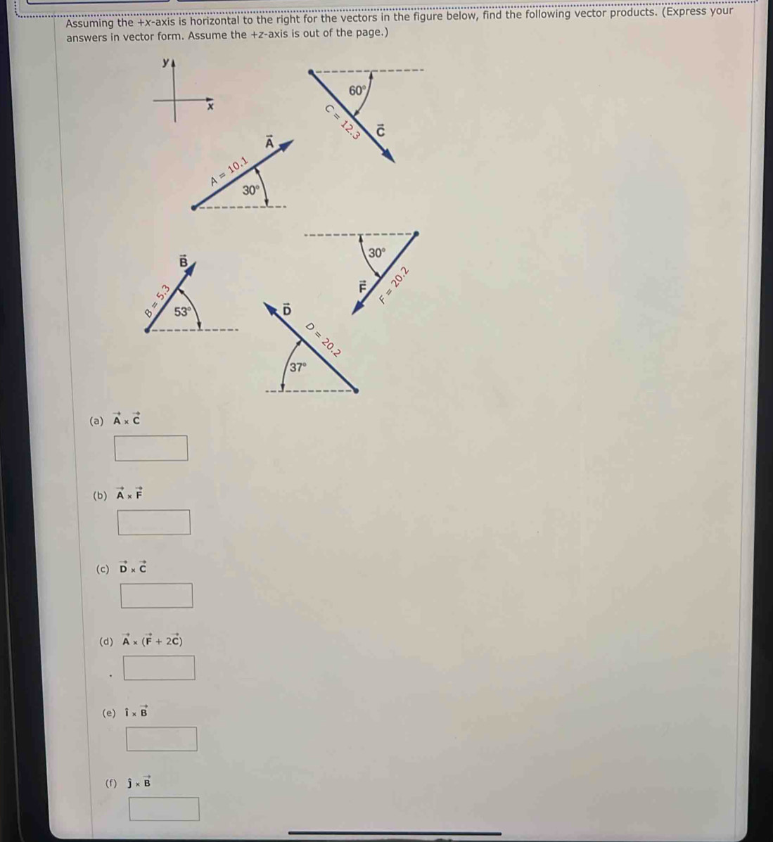 Solved: Assuming the +x -axis is horizontal to the right for the ...