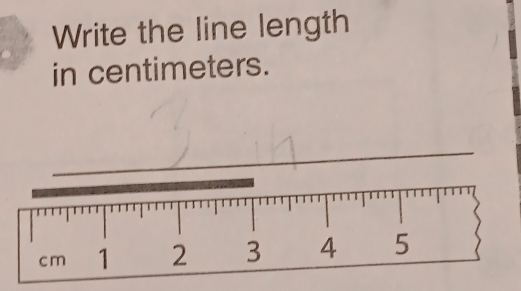 Write the line length 
in centimeters.