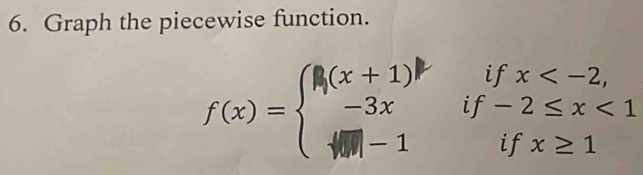 Graph the piecewise function.