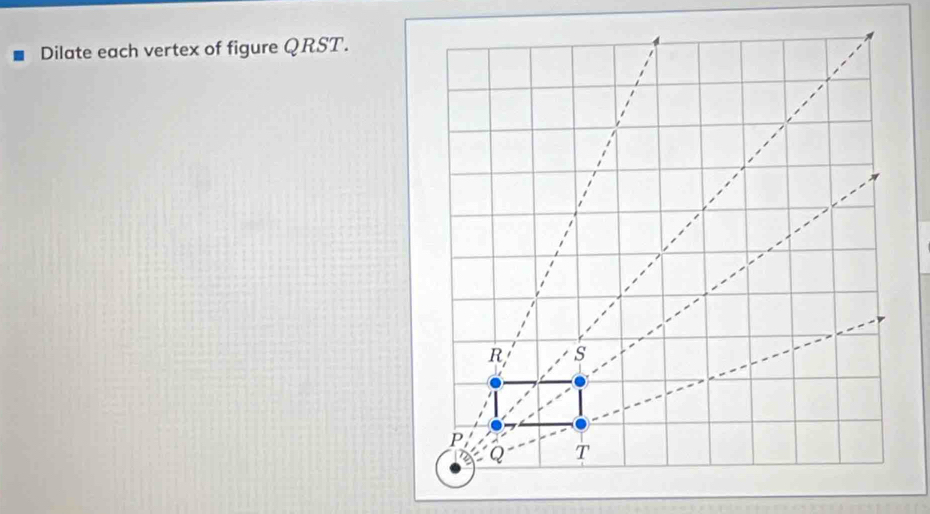 Dilate each vertex of figure QRST.