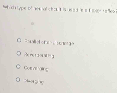 Solved: Which type of neural circuit is used in a flexor reflex ...