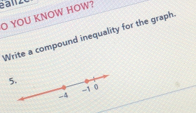 YOU KNOW HOW? 
Write a compound inequality for the graph.