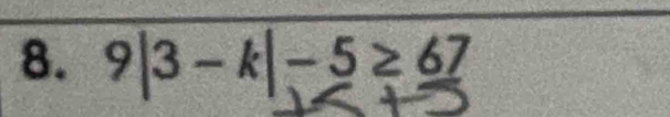 9|3-k|-5≥≤7