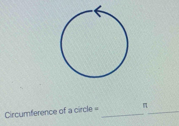 Circumference of a circle =_ 
_
π