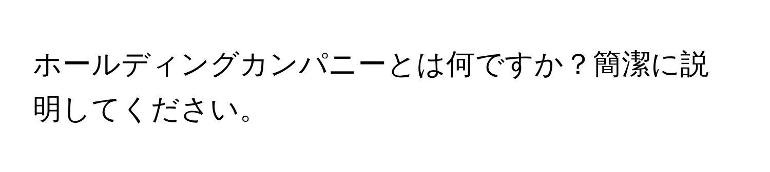 ホールディングカンパニーとは何ですか？簡潔に説明してください。