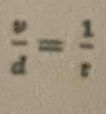  v/d = 1/t 