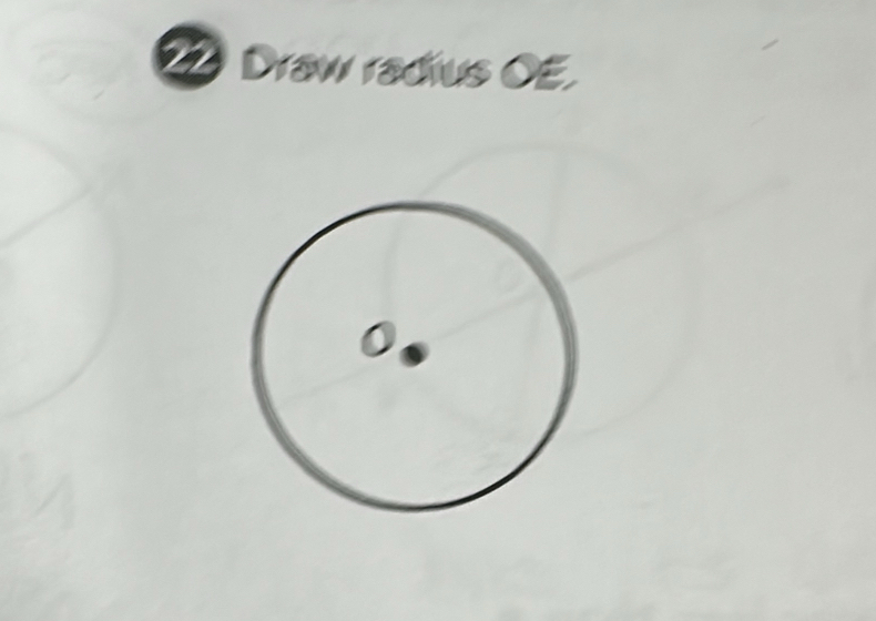 Draw radius OE.