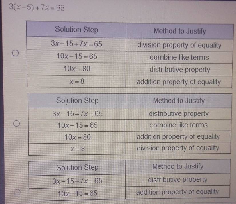 3(x-5)+7x=65