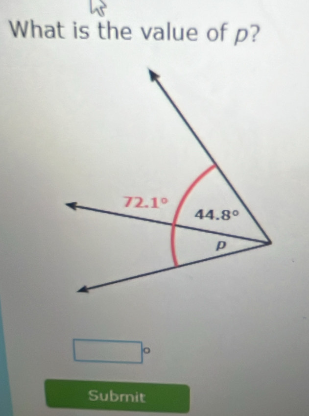 What is the value of p?
□°
Subrit