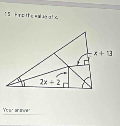 Find the value of x.
Your answer