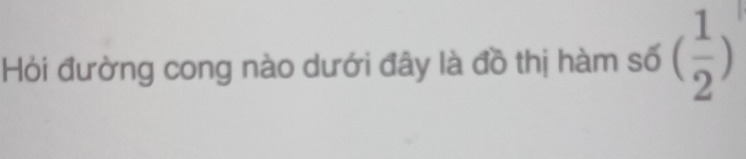 Hỏi đường cong nào dưới đây là đồ thị hàm số ( 1/2 )