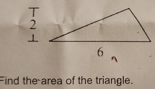 2 
⊥ 
Find the area of the triangle.