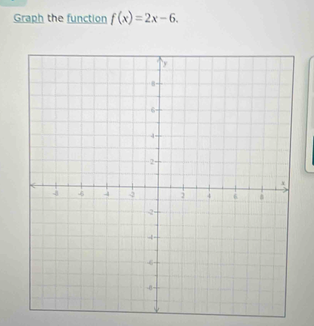 Graph the function f(x)=2x-6.