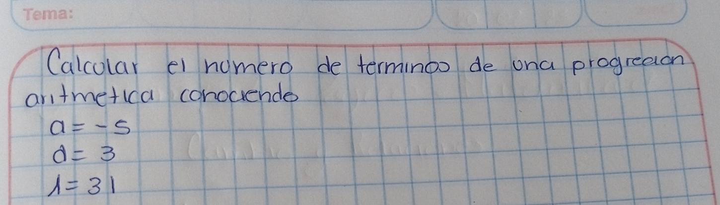 Solved: Calcolar ei humero de terminoo de ona progreeton antmetica ...