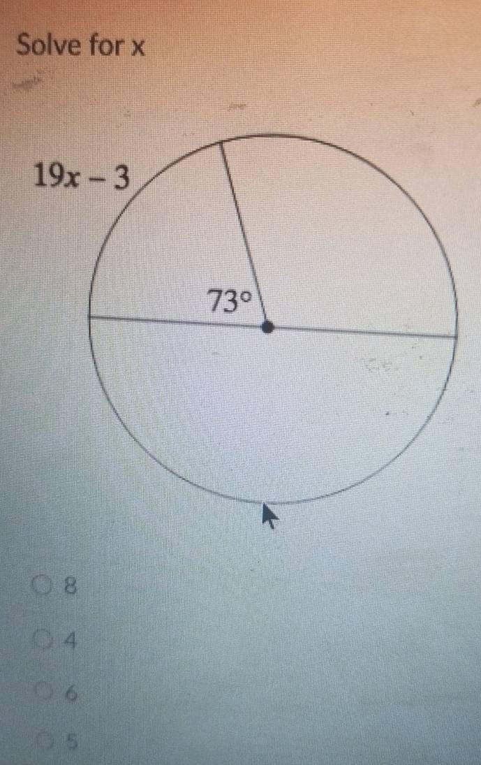 Solve for x
8
4
6
5