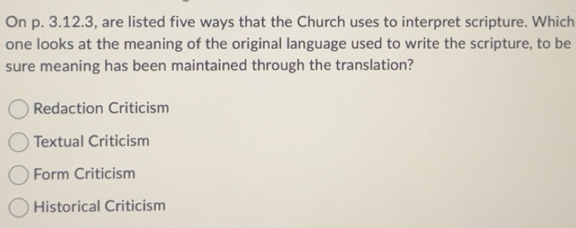 Solved: On p. 3.12.3, are listed five ways that the Church uses to ...