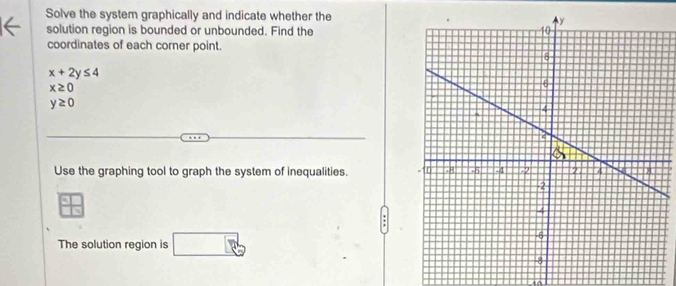 Solved: Solve the system graphically and indicate whether the solution ...