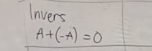 Invers
A+(-A)=0