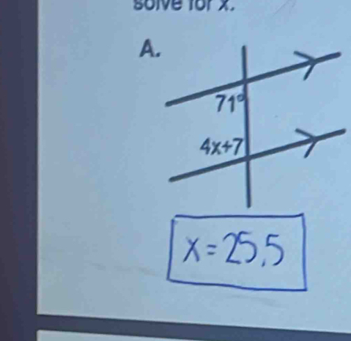 solve for x.
A.