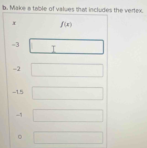 Make a table of e vertex.