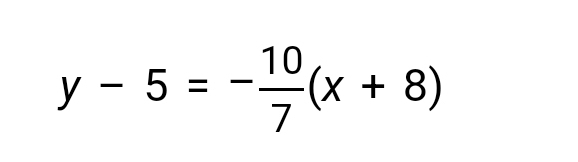 y-5=- 10/7 (x+8)