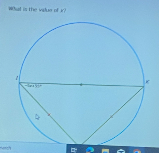 What is the value of x?
earch