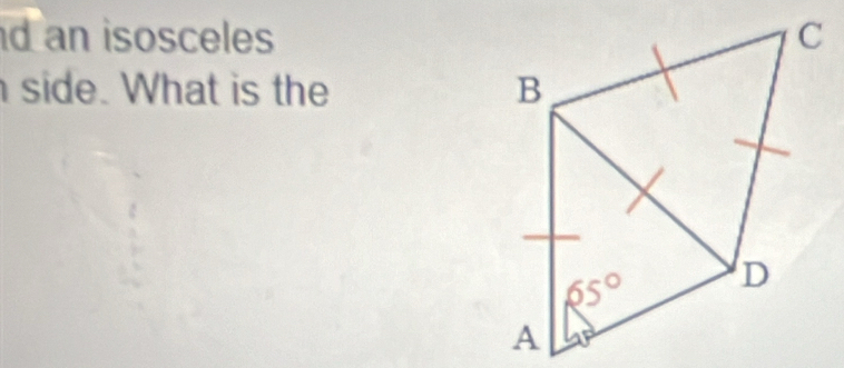 an isosceles
side. What is the