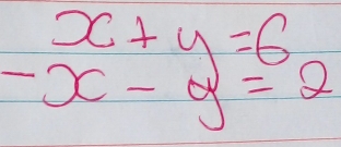 x+y=6
-x-y=2