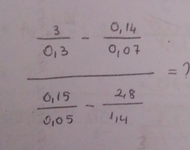 frac  3/613 - (0.4)/9.01  (0.19)/603 - (2.8)/141 =