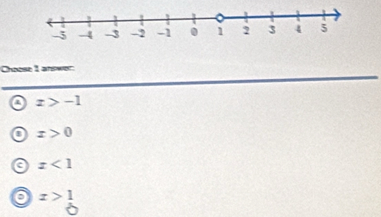 Chaese 1 arswer:
a x>-1
a x>0
a x<1</tex>
x> 1/6 