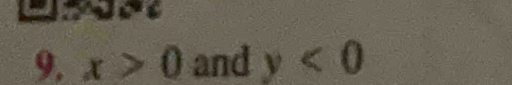 x>0 and y<0</tex>