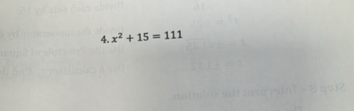 x^2+15=111