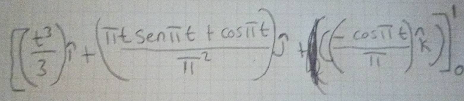 [( t^3/3 )^n+( (π tsec π t+cos π t)/π^2 )s+(( (-cos π t)/π  )h)]_0^1