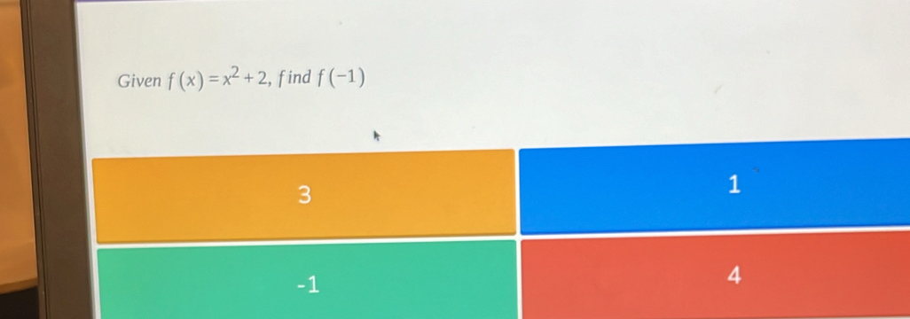 Given f(x)=x^2+2 , find f(-1)