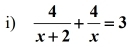  4/x+2 + 4/x =3