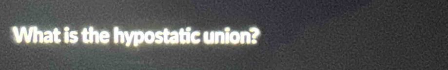 What is the hypostatic union?