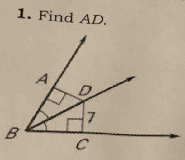 Find AD.
B