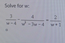 Solve for w: