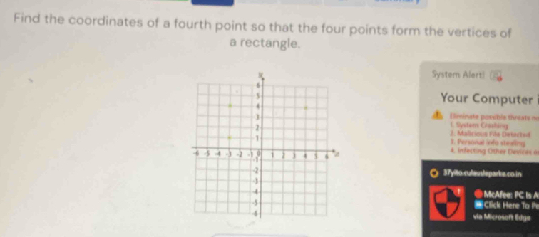 Solved: Find the coordinates of a fourth point so that the four points ...