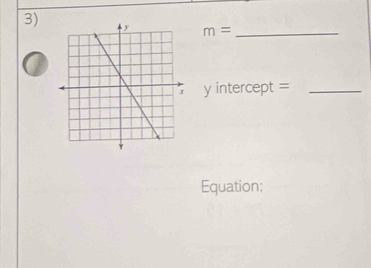 m= _
y intercept =_ 
Equation: