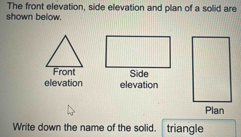 Solved: The front elevation, side elevation and plan of a solid are ...