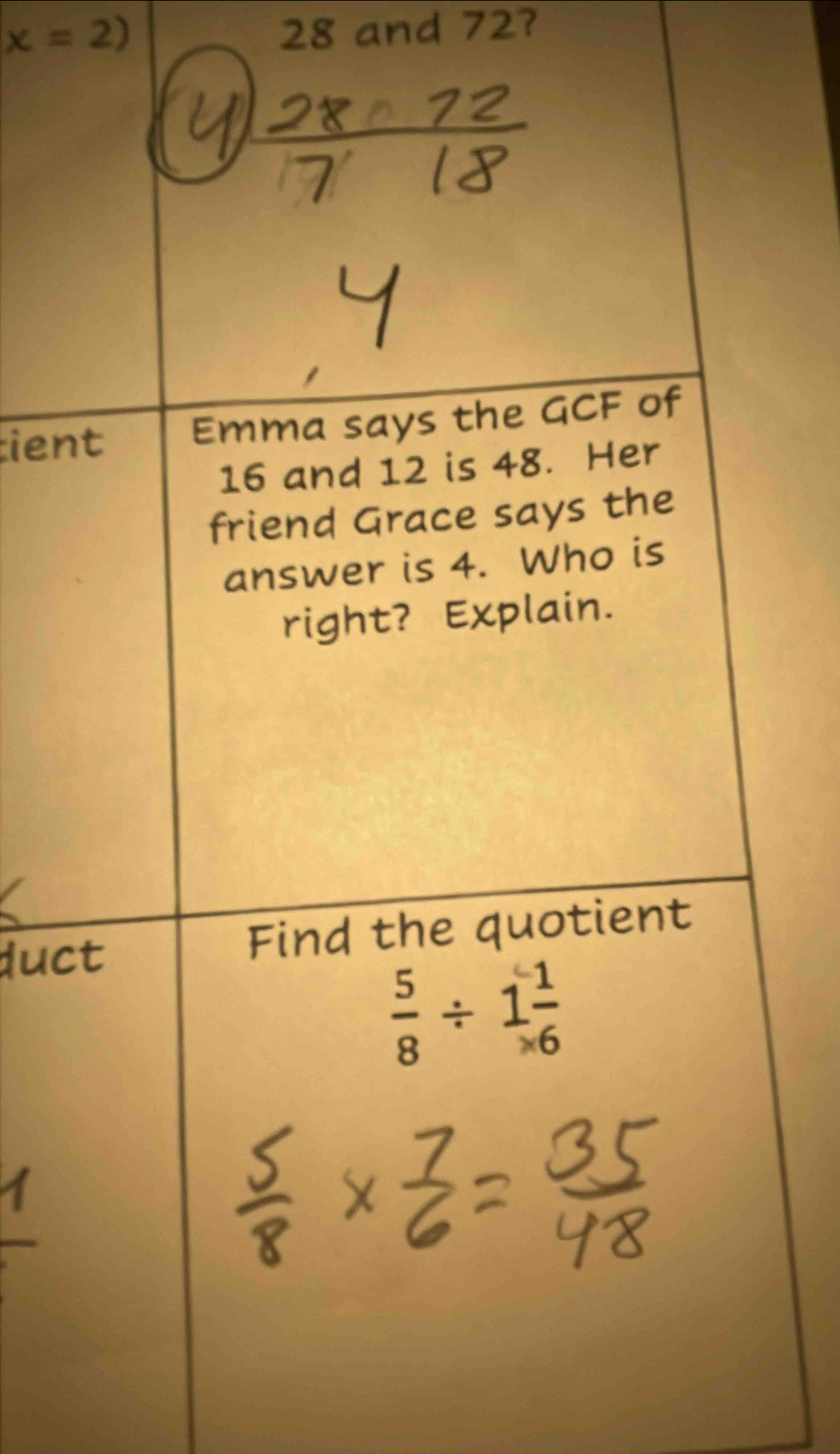 x=2)
28 and 72?
ien
duc