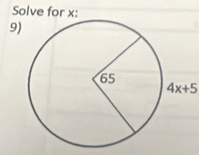 Solve for x :
9
4x+5